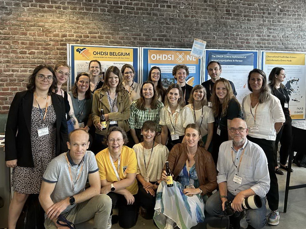 OHDSI Belgium community group photo at an event